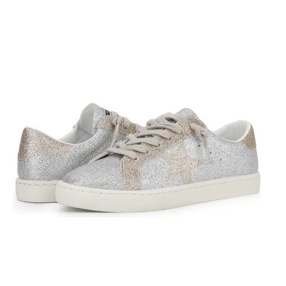 Vintage Havana Matt Silver Glitter Bianca Sneaker Women’s Size 7.5 Star Logo