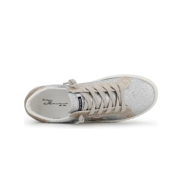 Vintage Havana Matt Silver Glitter Bianca Sneaker Women’s Size 7.5 Star Logo