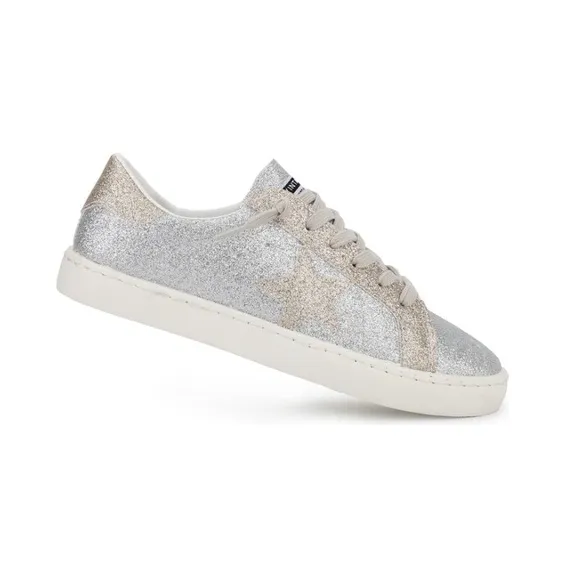 Vintage Havana Matt Silver Glitter Bianca Sneaker Women’s Size 7.5 Star Logo