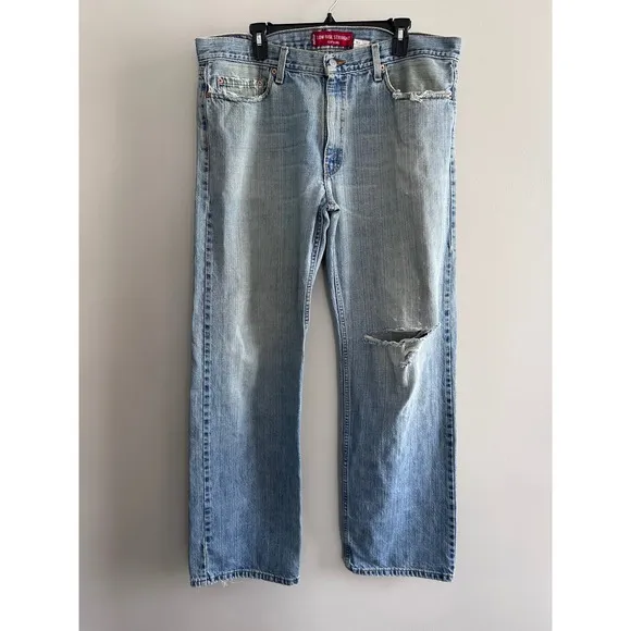 Vintage Levis 529 Low Rise Straight Leg Distressed Denim Jeans W38 L34