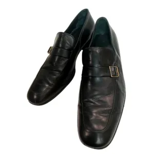 Vintage Mens BALLY Black Leather Buckle Loafers Switzerland | 9