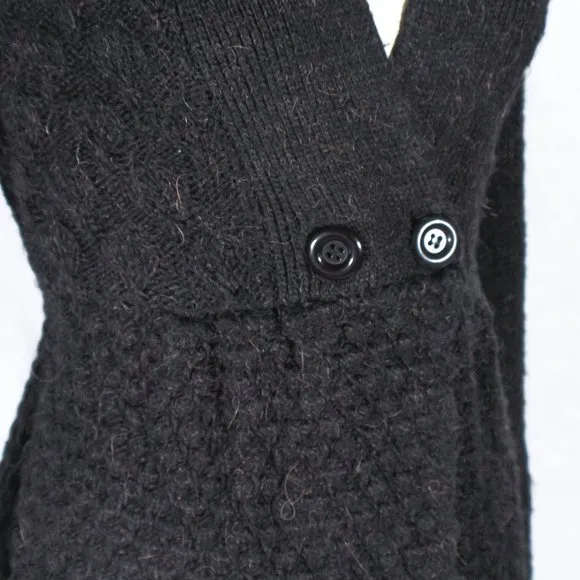 Vintage Y2K Max Azaria BCBG Alpaca Mohair Ash Gray Cardigan Copper Flecks