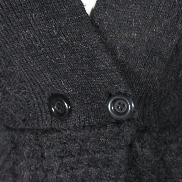 Vintage Y2K Max Azaria BCBG Alpaca Mohair Ash Gray Cardigan Copper Flecks