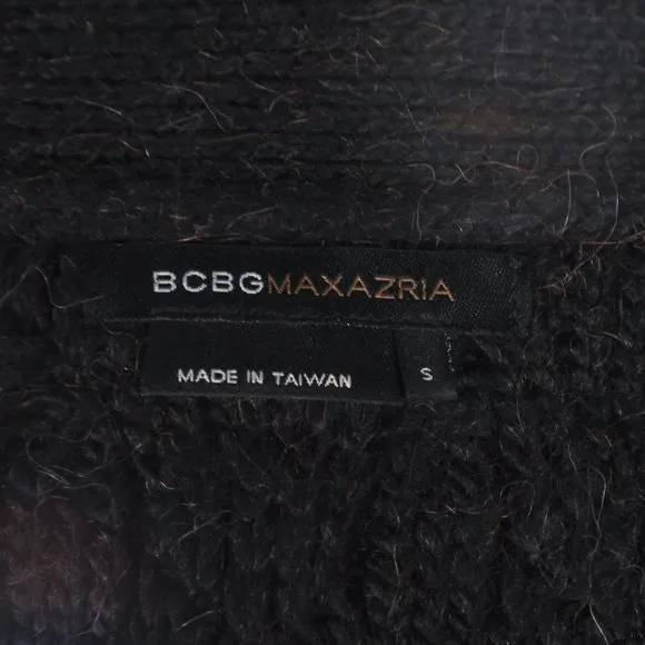 Vintage Y2K Max Azaria BCBG Alpaca Mohair Ash Gray Cardigan Copper Flecks