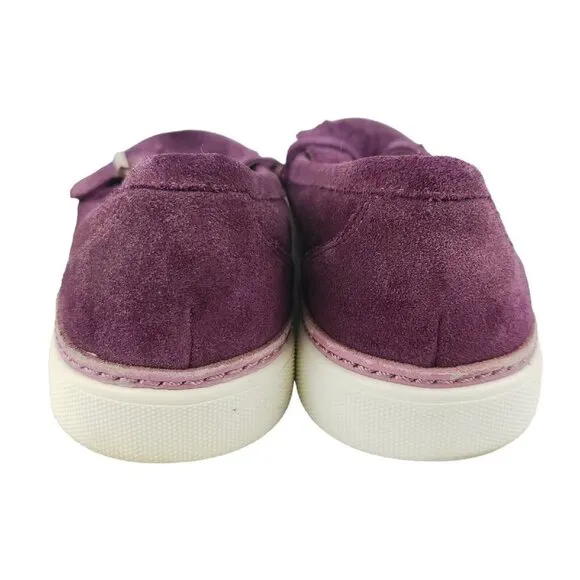 VIONIC Cambridge Purple Merlot Suede Kiltie Loafers Buckle Comfort Size 7.5