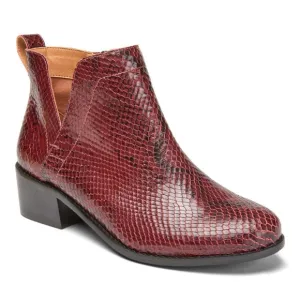 Vionic Clara Boa Red Snake Print Ankle Boots Sz 7.5 New