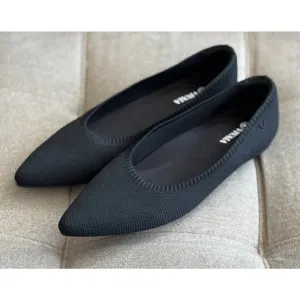 Vivaia Aria 5 Pointed Toe Flats Black Comfort Shoes 41.5, US 10
