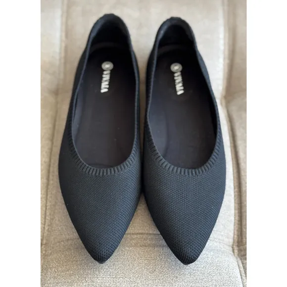 Vivaia Aria 5 Pointed Toe Flats Black Comfort Shoes 41.5, US 10