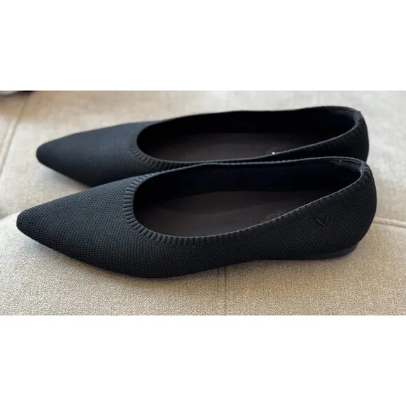 Vivaia Aria 5 Pointed Toe Flats Black Comfort Shoes 41.5, US 10