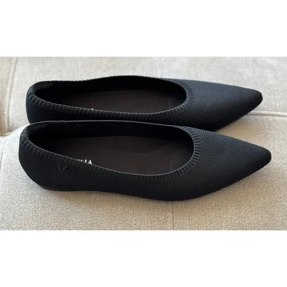 Vivaia Aria 5 Pointed Toe Flats Black Comfort Shoes 41.5, US 10