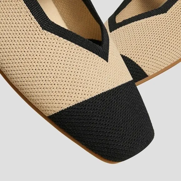 VIVAIA  Flats Knit Ballet Shoes Cap Toe Comfortable Beige  EU/39.5 US/8.5