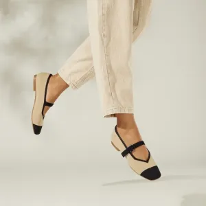 VIVAIA  Flats Knit Ballet Shoes Cap Toe Comfortable Beige  EU/40.5 US/9-9.5