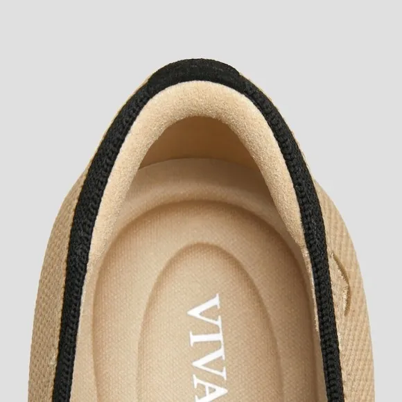 VIVAIA  Flats Knit Ballet Shoes Cap Toe Comfortable Beige  EU/40.5 US/9-9.5