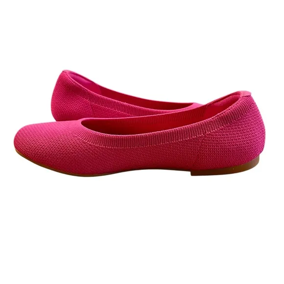 VIVAIA Pink Knit Tamia 2.0 Almond Toe Ballet Flats 39 US 8 Comfort Shoes Travel