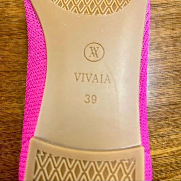 VIVAIA Pink Knit Tamia 2.0 Almond Toe Ballet Flats 39 US 8 Comfort Shoes Travel