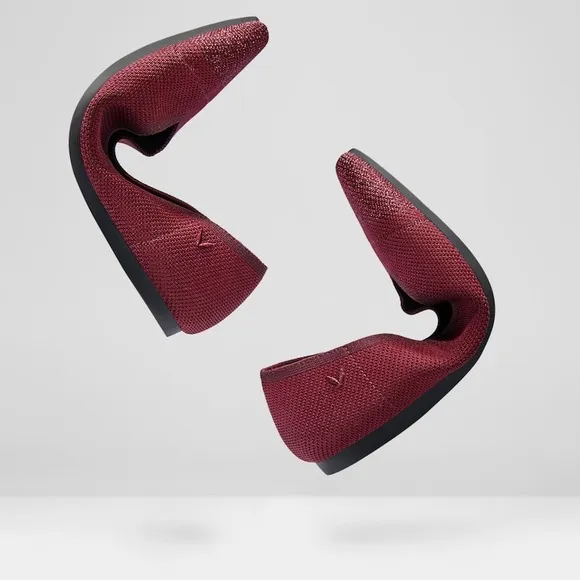 Vivaia Pointed-Toe Flats V-cuts Knit Slip On flats Burgundy Size7.5 EUR38.5