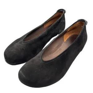 Wolky Loafers Black Suede Size EU 38 US 7 Comfort Walking Shoe Cottagecore