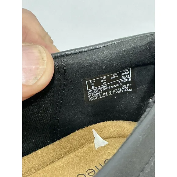 Womans Clarks Collection 8.5 W Black Ultimate Comfort Slip On Wedge Loafer