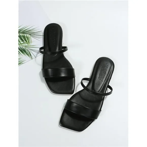 Women Minimalist Double Strap Slide Sandals