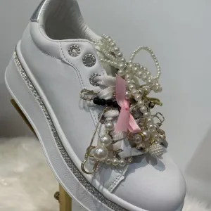 Women Platform High Heel Fashion Sneakers Walking Lace Up Stylish Sneakers