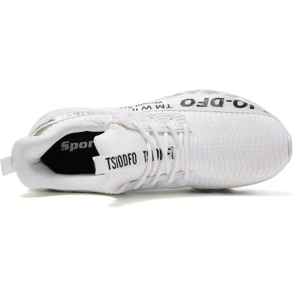 Women White Athletic Shoes Walking Running Shoes Non-Slip Fashion Sneakers
