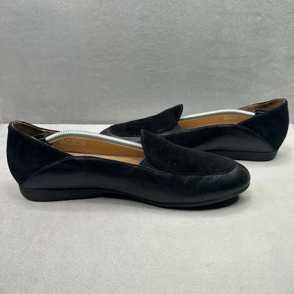 Womens 10.5-11 / EU 41 Dansko Lace Loafers Black Glazed Leather Slip On Comfort