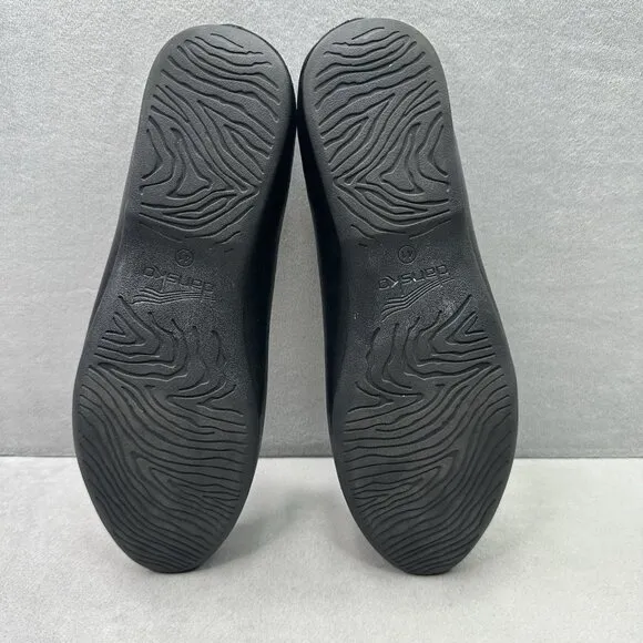 Womens 10.5-11 / EU 41 Dansko Lace Loafers Black Glazed Leather Slip On Comfort
