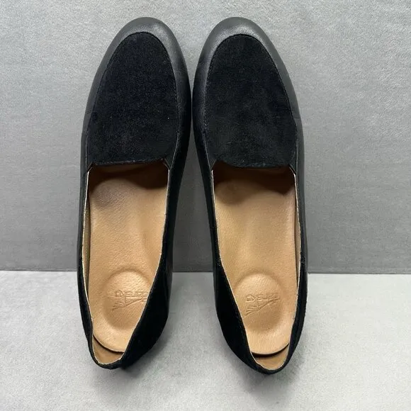 Womens 10.5-11 / EU 41 Dansko Lace Loafers Black Glazed Leather Slip On Comfort