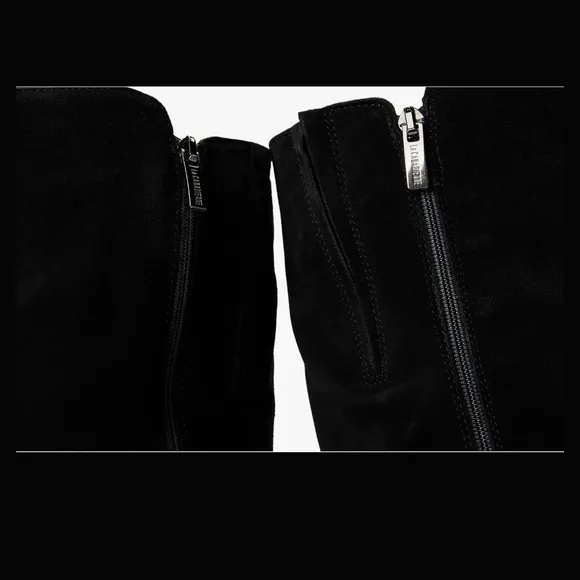 Women's Black Suede Knee-High Boots