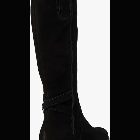 Women's Black Suede Knee-High Boots