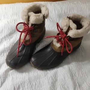 Women's Brown and Black Winter Boots