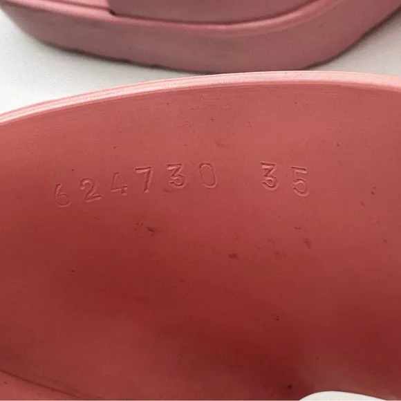 Womens Gucci Platform Rubber Logo Slides Sandals Heels