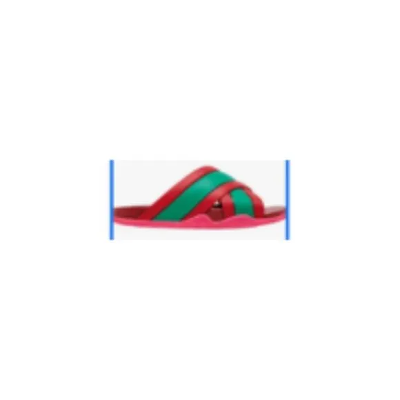 Women's Gucci Rubber Web Striped Sandals Sz 38 or 8 New In Box