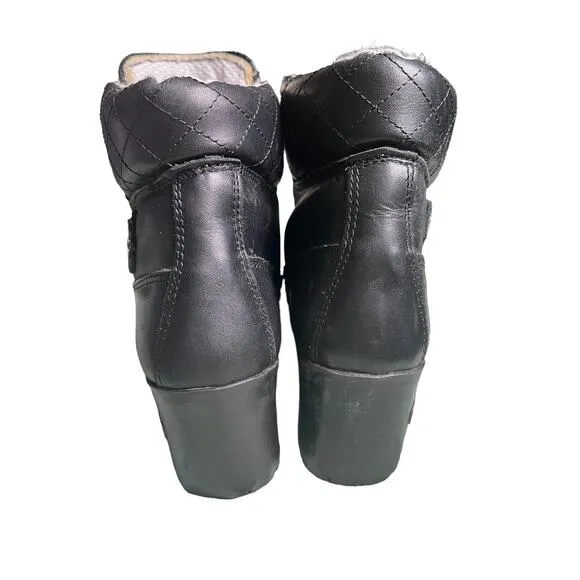 Women's Harley Davidson Ankle Lace Up Heeled Quilted Boots Sz 7 Grunge Goth