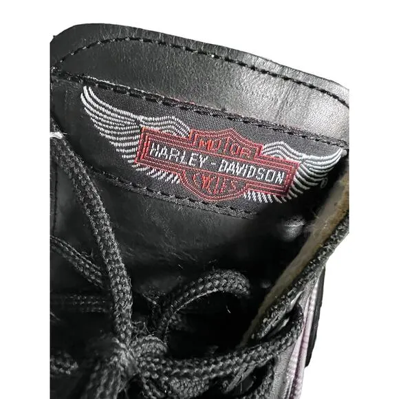 Women's Harley Davidson Ankle Lace Up Heeled Quilted Boots Sz 7 Grunge Goth