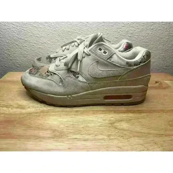 Women's Nike Air Max 1 Floral Desert Sand Camo Sneakers - Size 7.5,