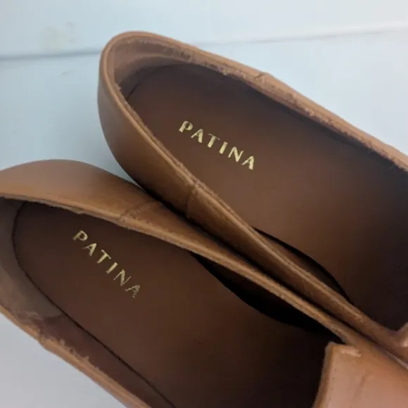 Women's Tan Leather Flats Minimalist Loafers 8.5 Patina - Portland Leather Goods