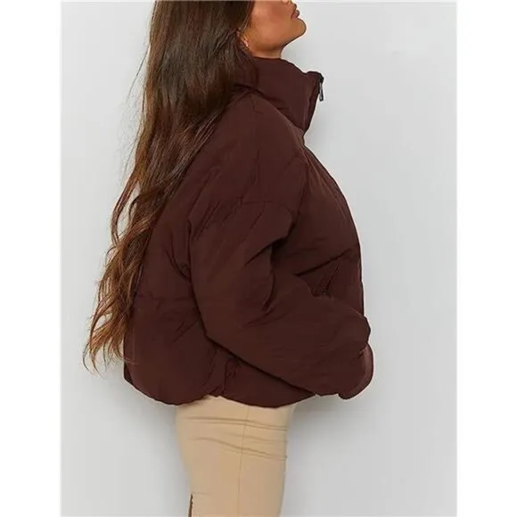 Women’s Winter Cropped Puffer Jacket Coat Short Warm Quilted Jacket
