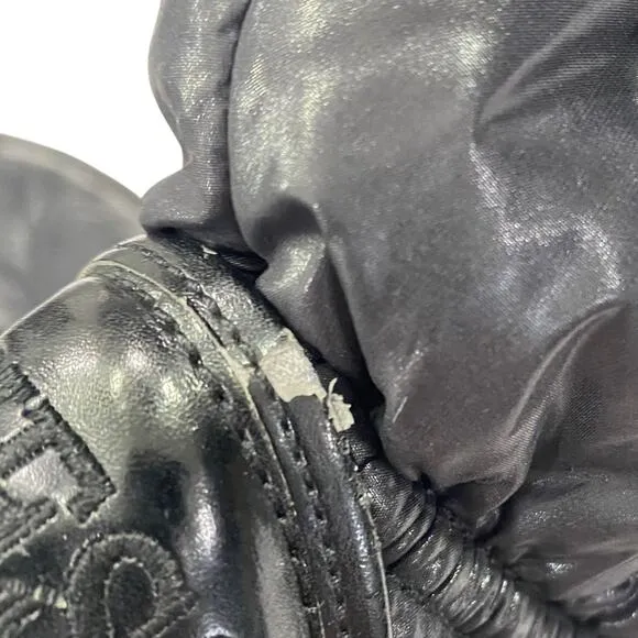 Y2K Guess Black Winter Rain Boots with Quilted Design and Wedge Sole Size 7.5