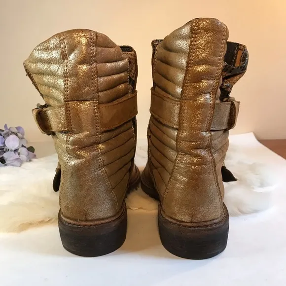 Zadig &amp; Voltaire Quilted Leather Moto Boots 37