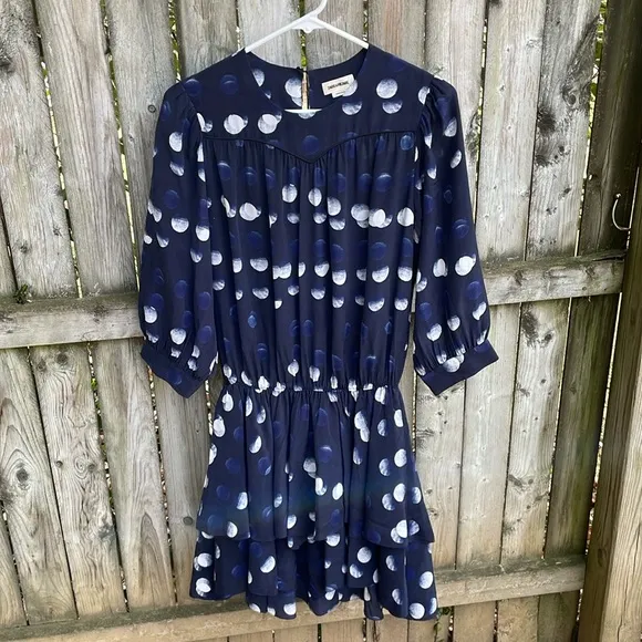Zadig &amp; Voltaire Rooka Dot Mini Silk Dress washable Marine XS