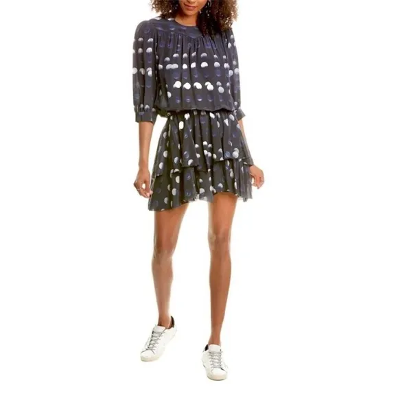 Zadig &amp; Voltaire Rooka Dot Mini Silk Dress washable Marine XS