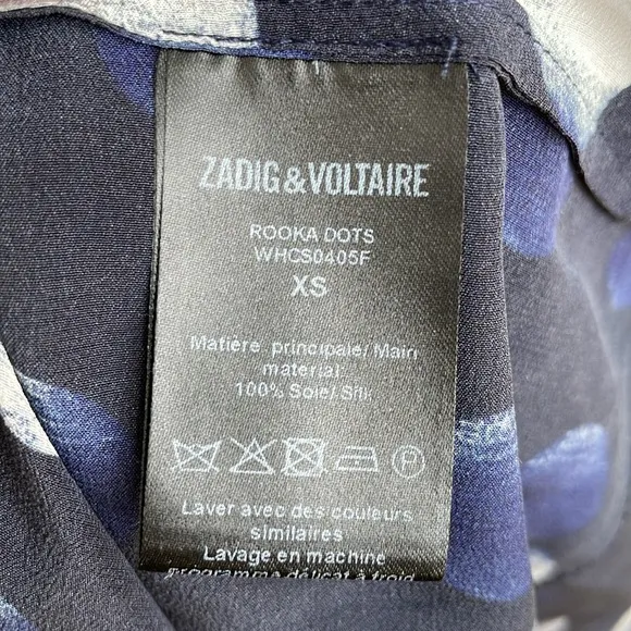 Zadig &amp; Voltaire Rooka Dot Mini Silk Dress washable Marine XS