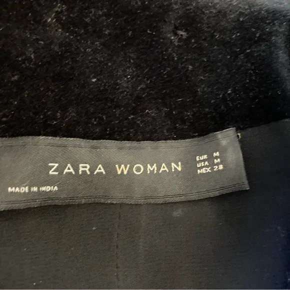 ZARA Black Velvet Quilted Look Studded Embellished Pearl Rhinestone Moto Jacket