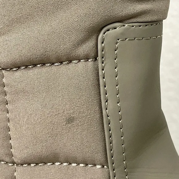 Zara boots girls quilted waterproof sz 1 EU 32 taupe rubber base 2007/830/030