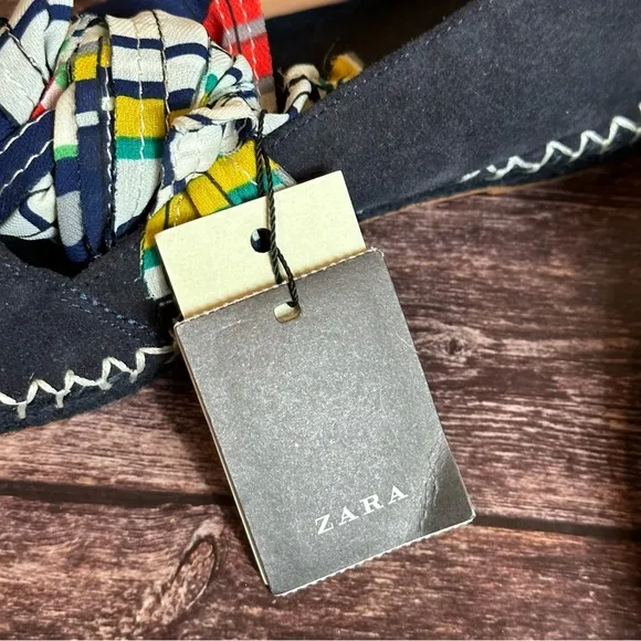 Zara Lace-Up Leather Espadrilles Size 6 1/2