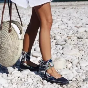 Zara Lace-Up Leather Espadrilles Size 6 1/2