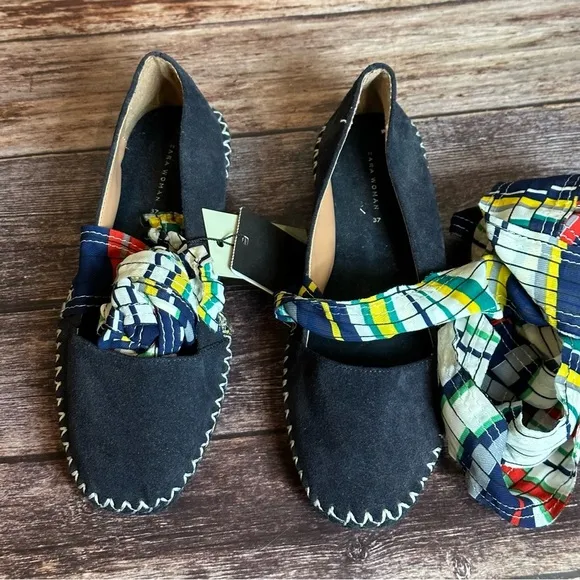 Zara Lace-Up Leather Espadrilles Size 6 1/2