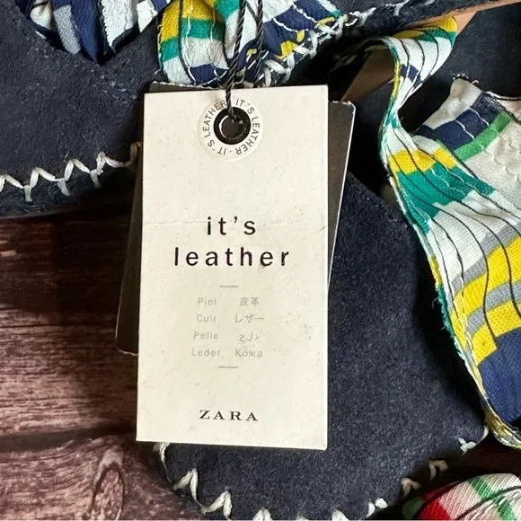 Zara Lace-Up Leather Espadrilles Size 6 1/2