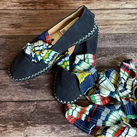 Zara Lace-Up Leather Espadrilles Size 6 1/2